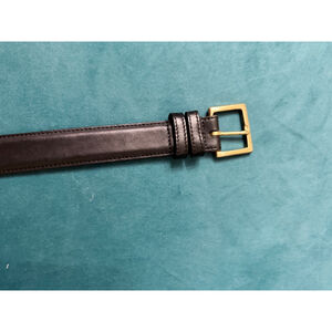 Coach Black Leather Belt with Gold Buckle